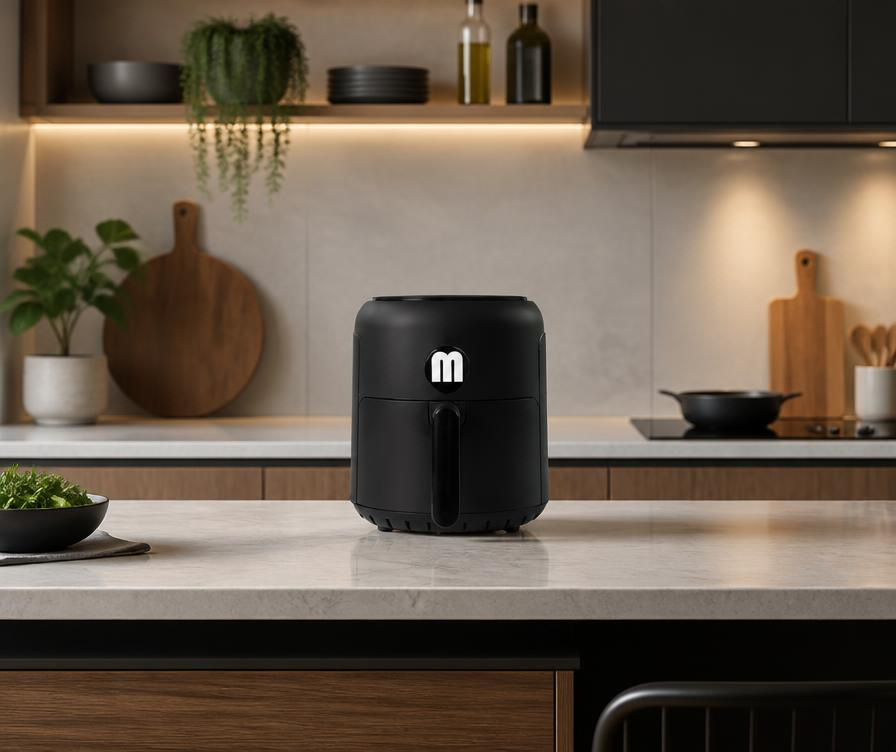 2.8QT Digital Mini Air Fryer, 1200W Compact Nonstick Air Fryer with Touchscreen & Dishwasher-Safe Basket, compact air fryer in a modern kitchen