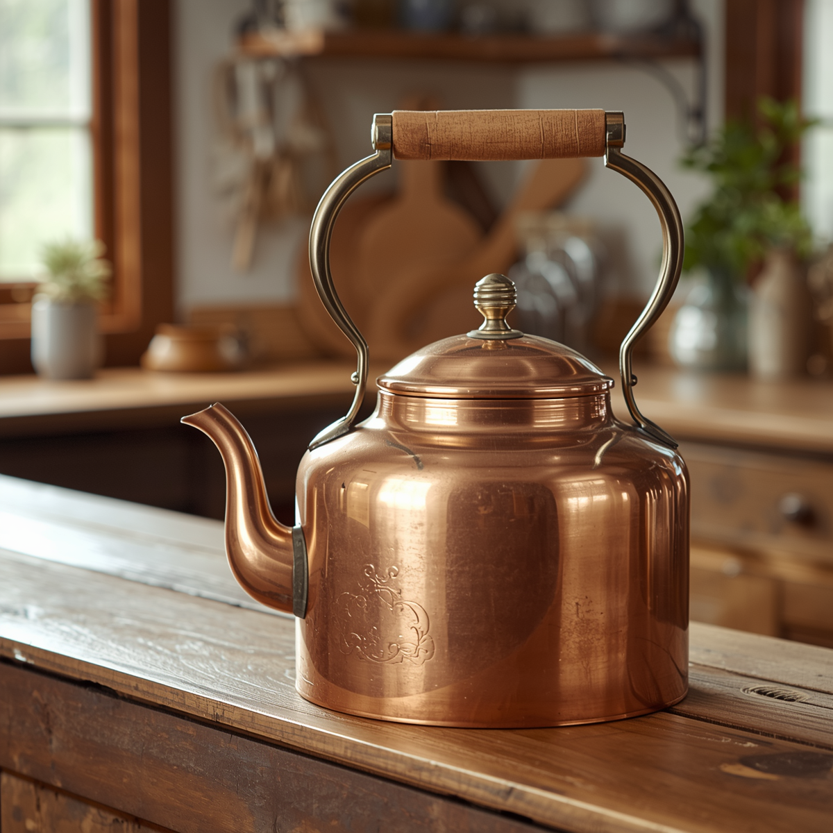 Copper Teapot 100% Pure Handmade – Classic decor piece showcasing rustic charm.