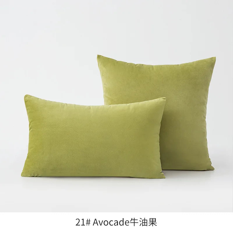 2-Piece Decorative Solid Soft Velvet Throw Pillow Covers(no insert)