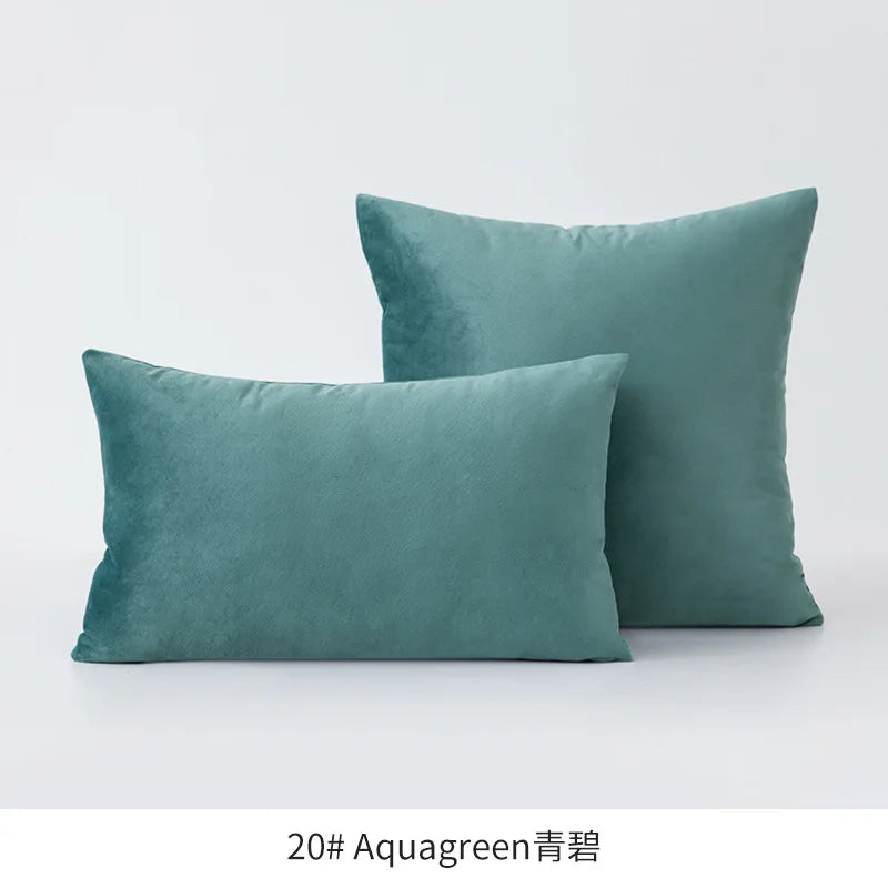 2-Piece Decorative Solid Soft Velvet Throw Pillow Covers(no insert)