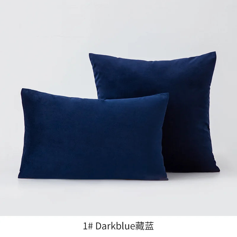 2-Piece Decorative Solid Soft Velvet Throw Pillow Covers(no insert)