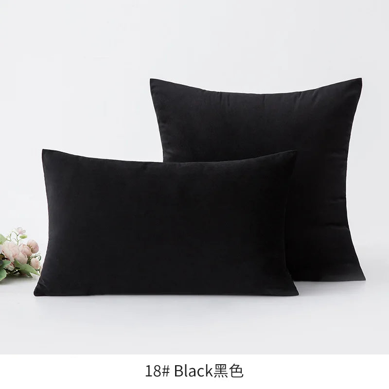 2-Piece Decorative Solid Soft Velvet Throw Pillow Covers(no insert)