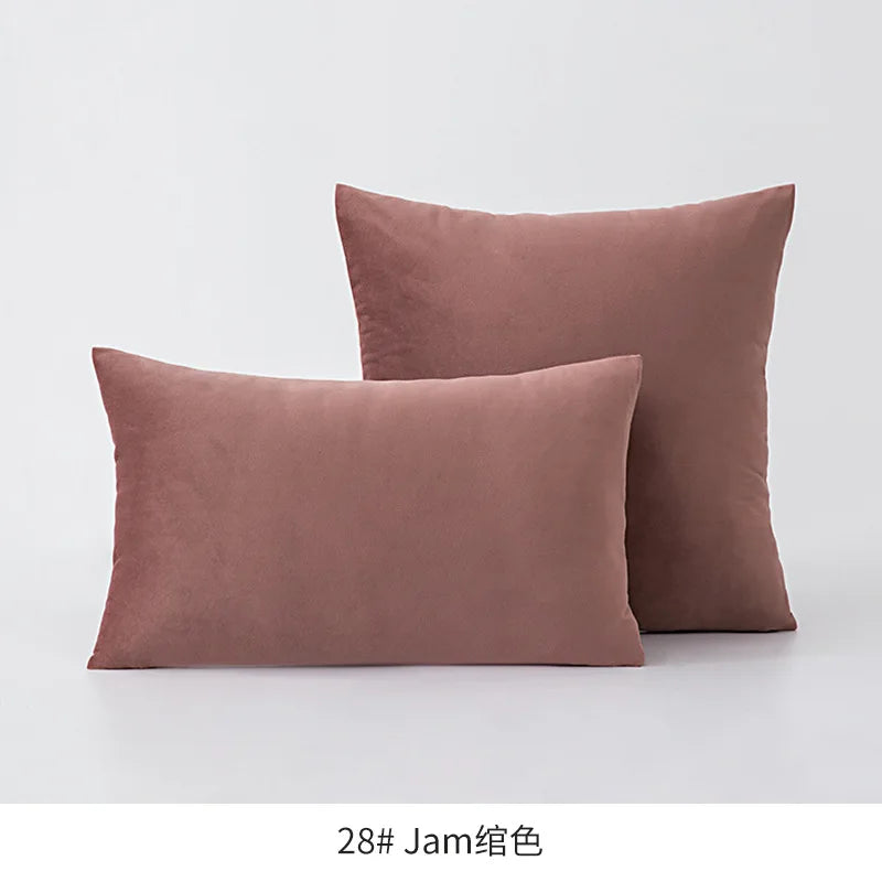 2-Piece Decorative Solid Soft Velvet Throw Pillow Covers(no insert)