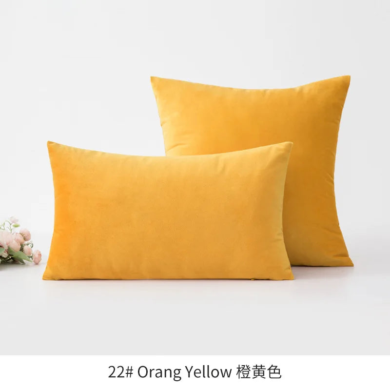 2-Piece Decorative Solid Soft Velvet Throw Pillow Covers(no insert)