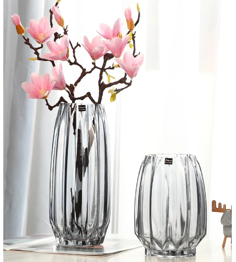 Creative Large Glass Bottle Table Top Vase(set of 2)