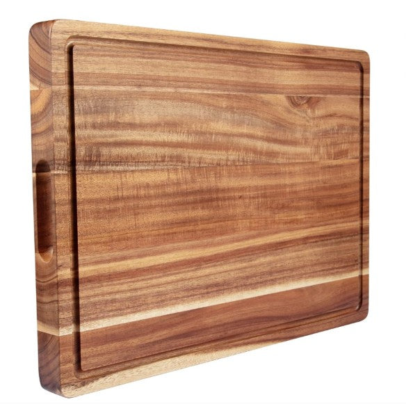20x15/24x18 Acacia Wood Cutting Board with Deep Juice Groove, durable acacia wood cutting board with reversible design