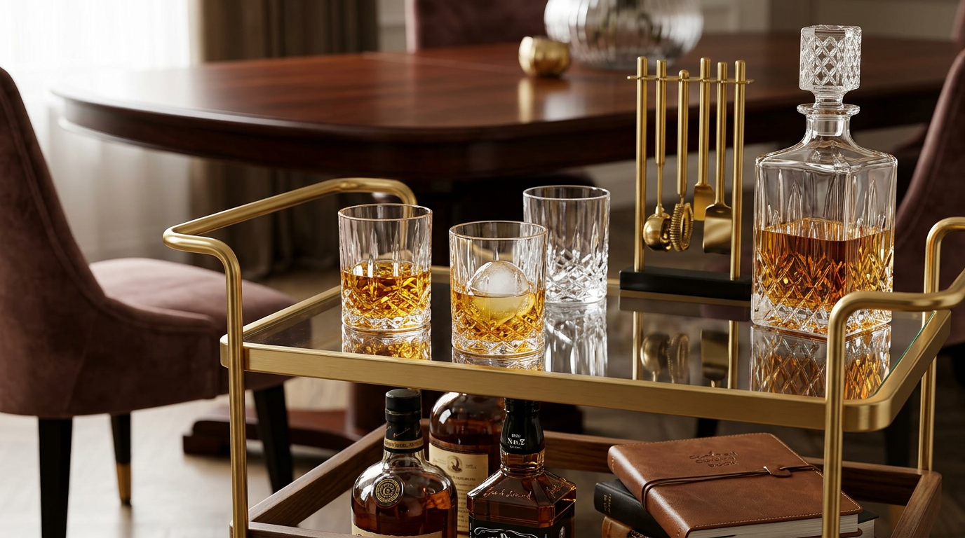 Detailed view of the heavy diamond-cut base of the Crystal Whiskey Glasses, emphasizing their high-quality design.