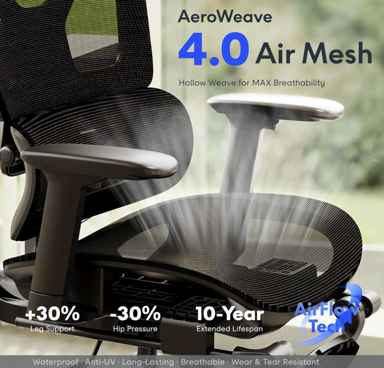 Stylish setup featuring the FlexiSpot ErgoX Premium Ergonomic Office Chair, blending comfort and modern design in a workspace.