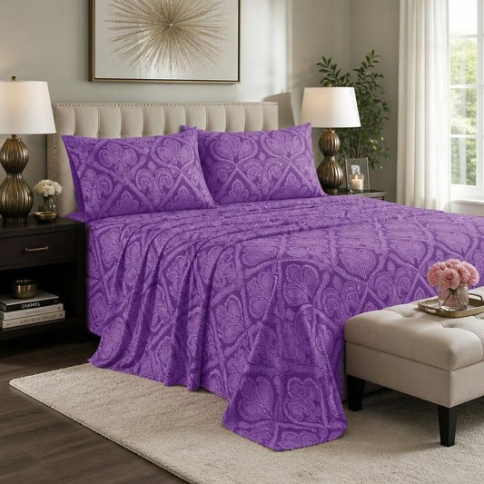 Paisley Microfiber Sheet Set, Bedding with 16-Inch Deep Pocket Fitted Sheet & Pillowcases – soft paisley microfiber sheet set bedding