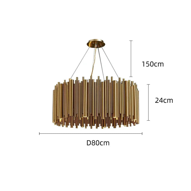 Modern Simple Gold Pendant LED Chandelier