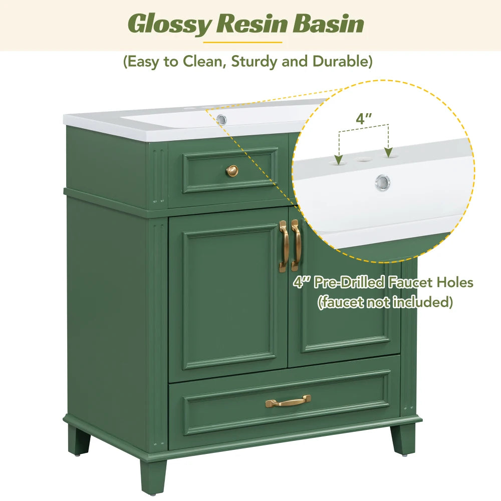Independent Bathroom Vanity with Resin Sink