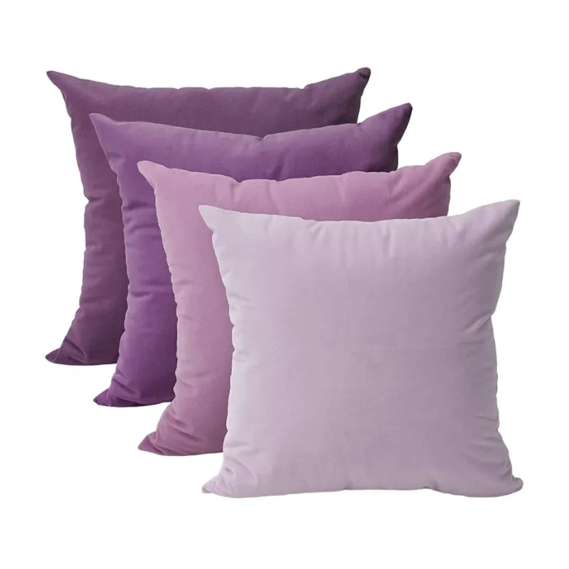 2-Piece Decorative Solid Soft Velvet Throw Pillow Covers(no insert)