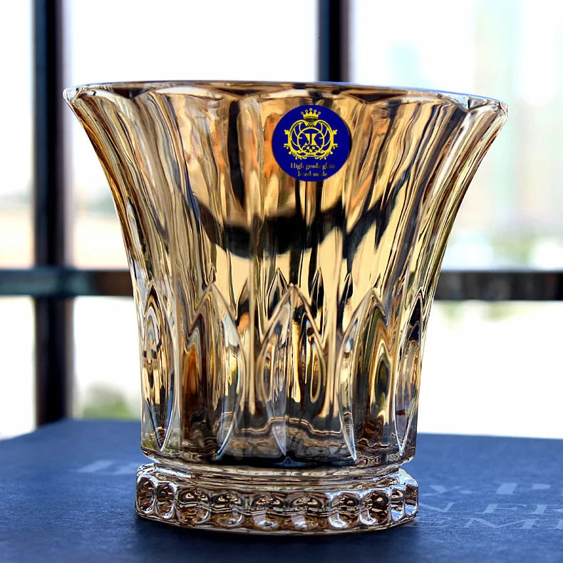European Style Grotesque Golden Crystal Whisky Glasses