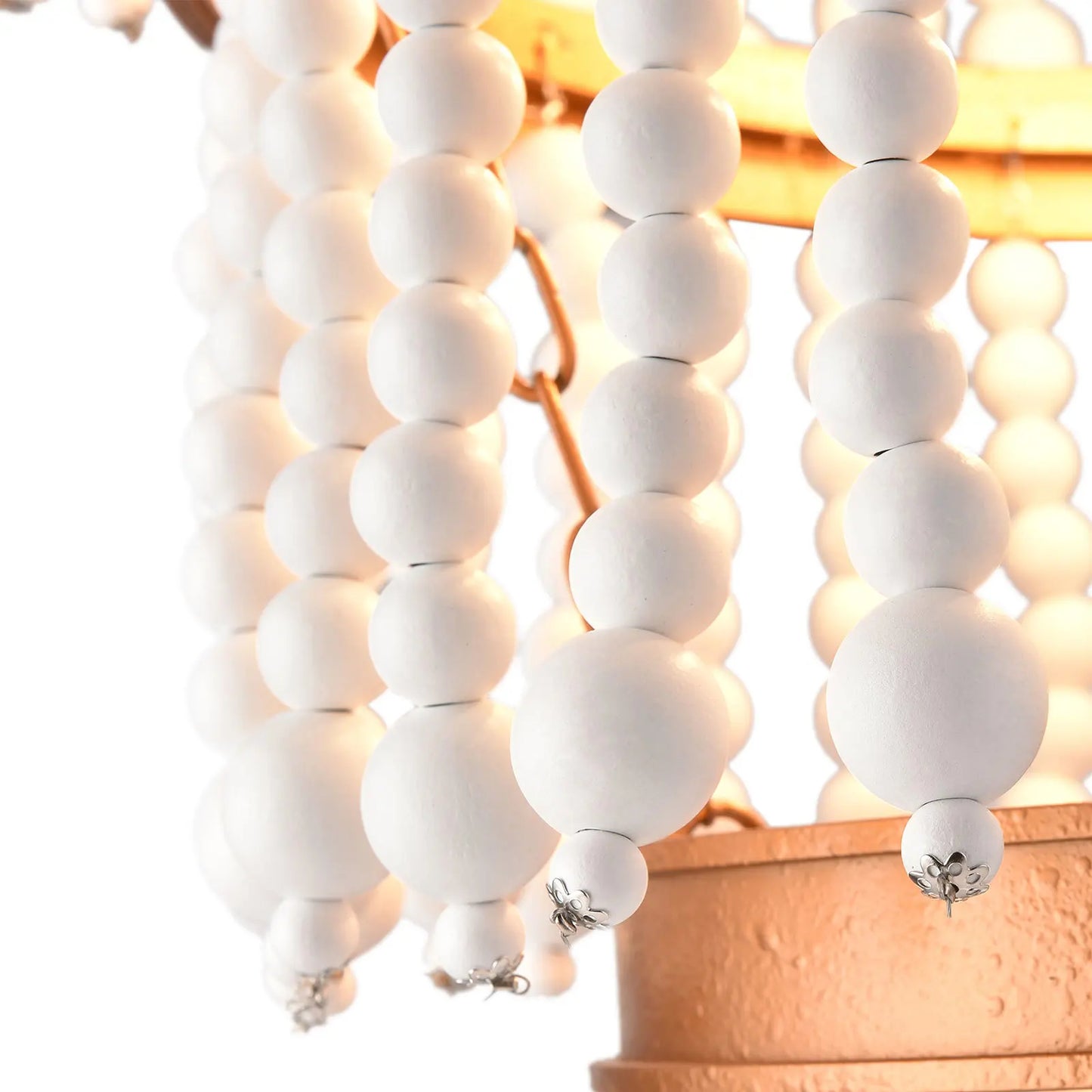 Rustic Boho 5-Light Wood Bead Chandelier