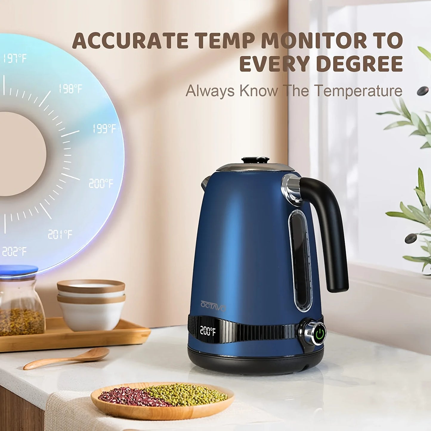 1.8QT Blue Electric Tea Kettle