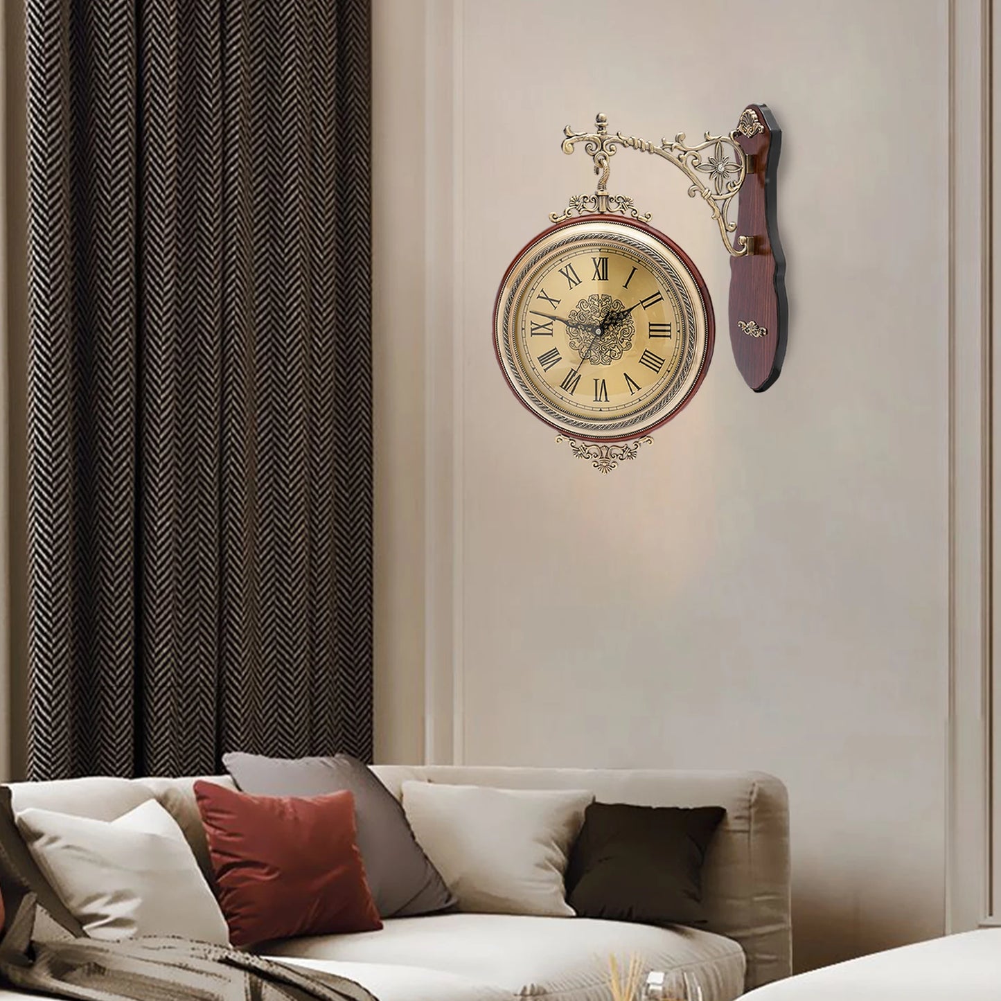 Double Sided Vintage Wall Clock