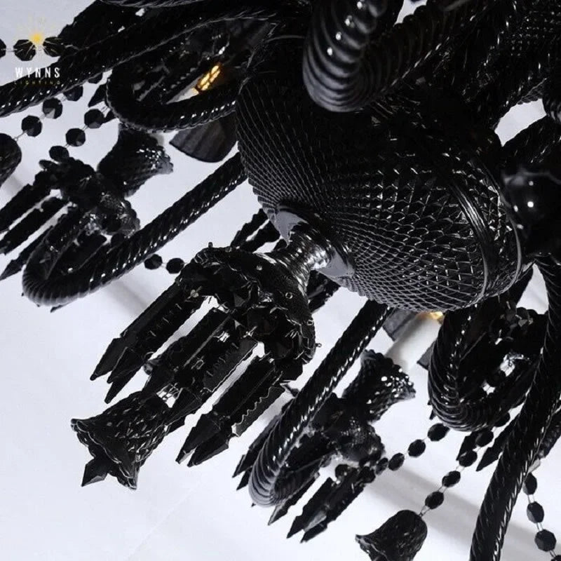 Luxurious Black Crystal Chandelier Lighting