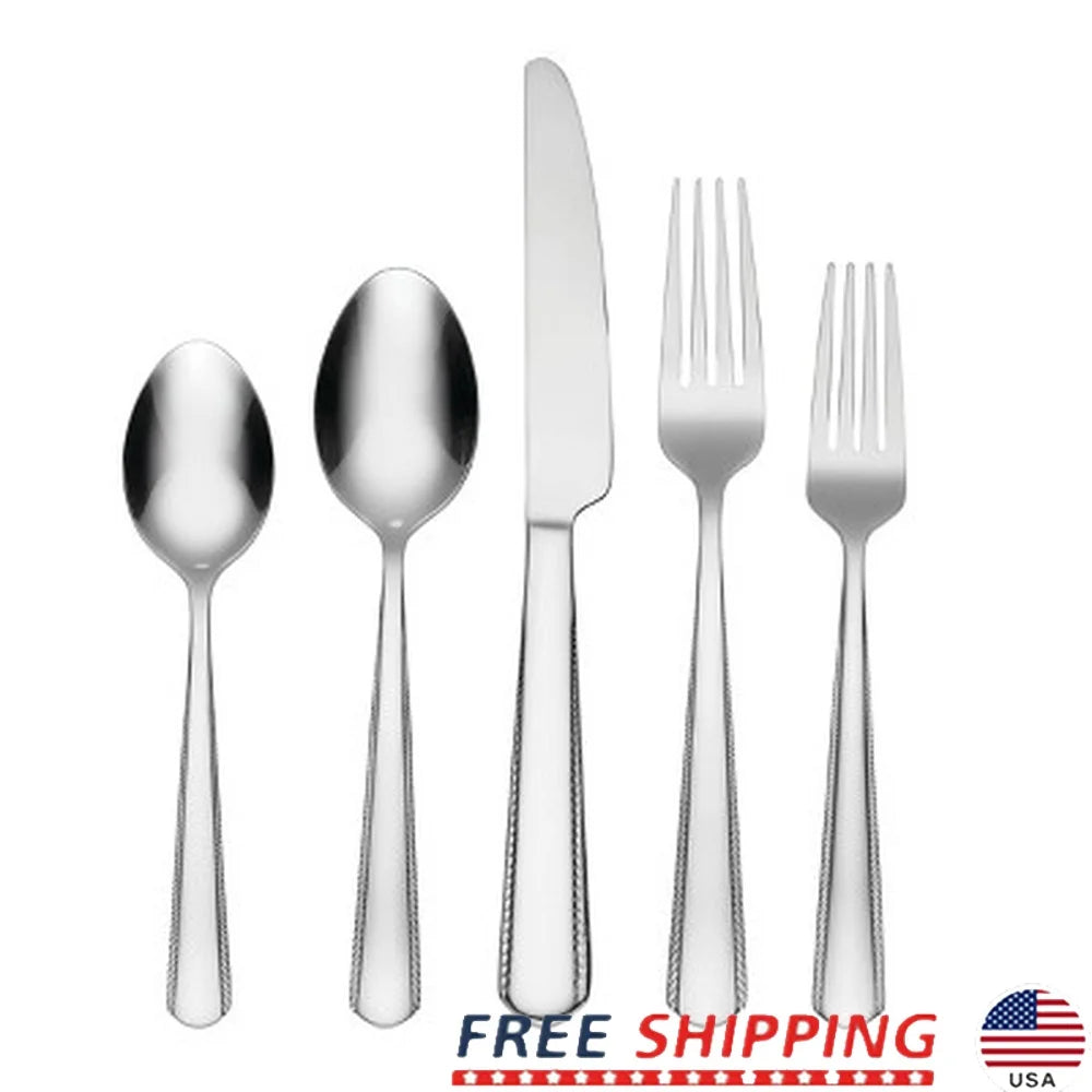 Stainless Steel 42-Piece Flatware Set w/a Mirror Finish