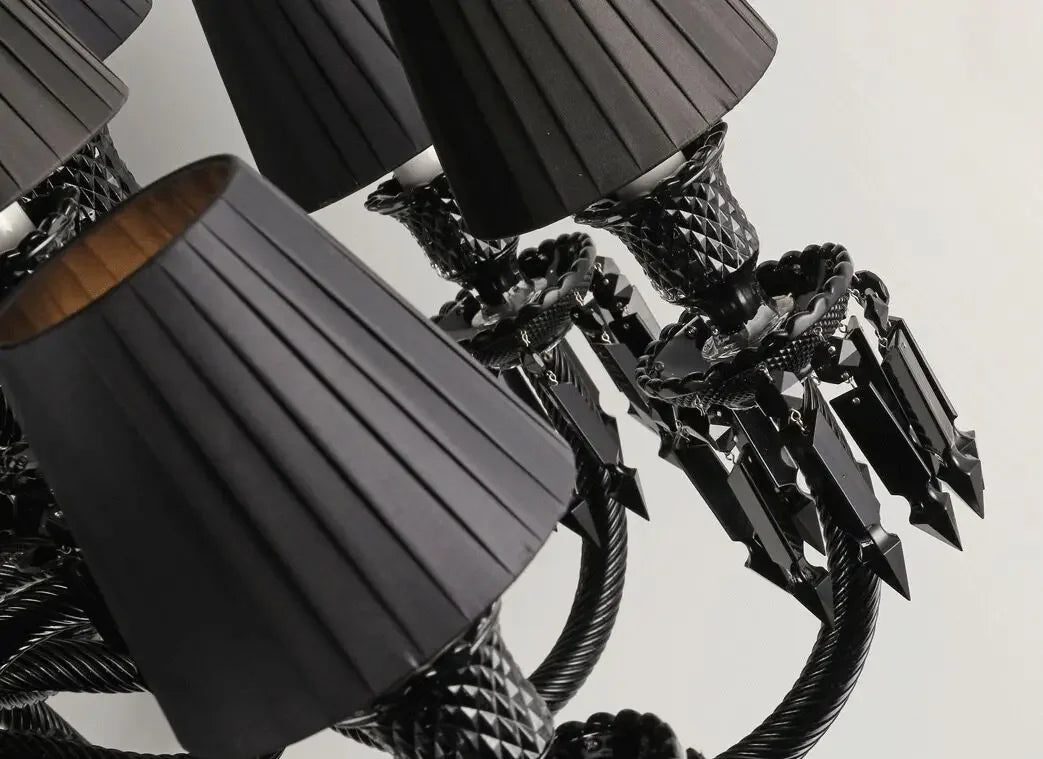 Luxurious Black Crystal Chandelier Lighting