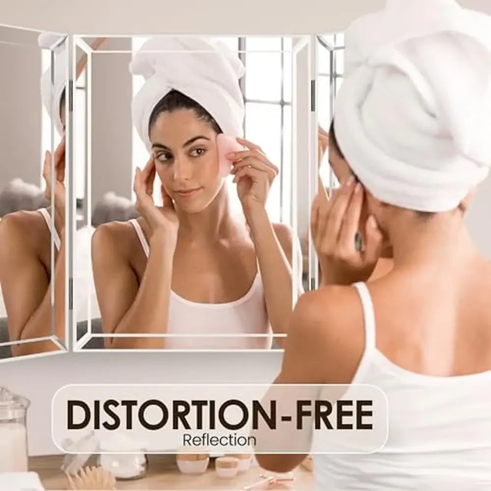 Beautiful & Modern Tri-fold Bathroom Wall Mirror