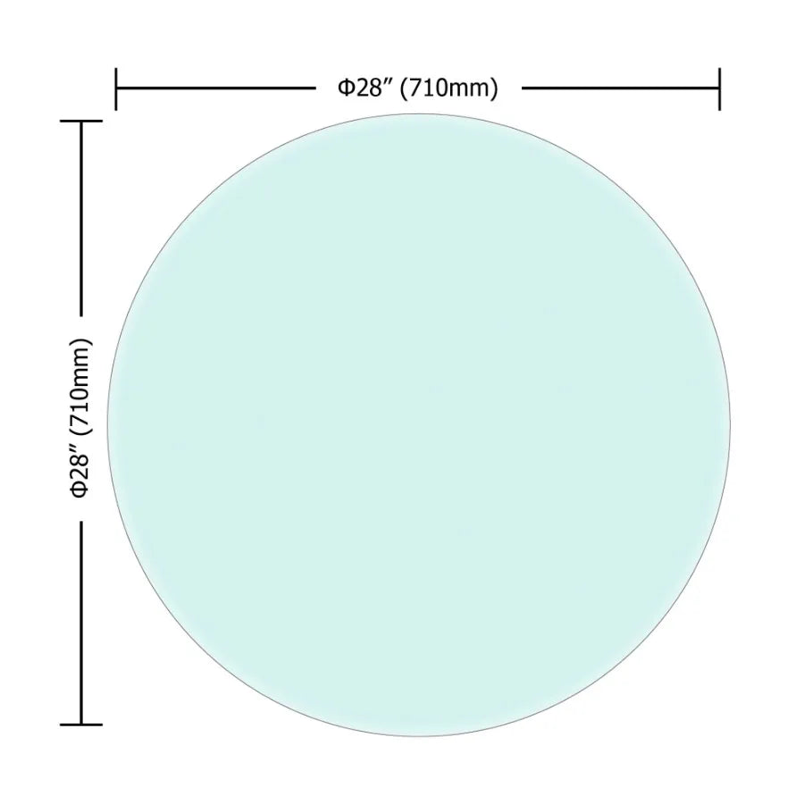 28" Round Tempered Glass Table Top