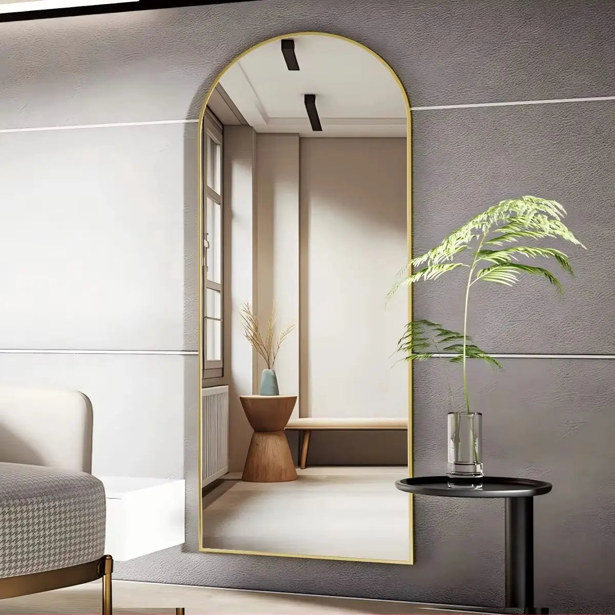 Modern 71" Tall Full Length Mirror w/Arched Top Design