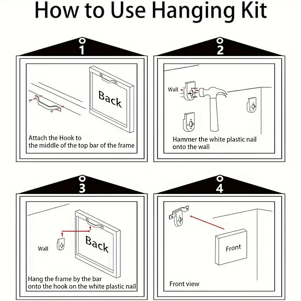 Beautifully Painted Black & White Canvas Wall Art