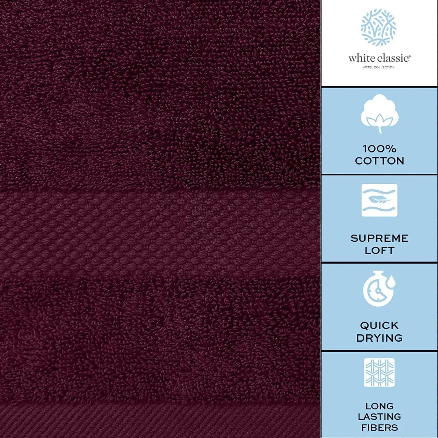 Wine Red Bath Towels-Set of 4