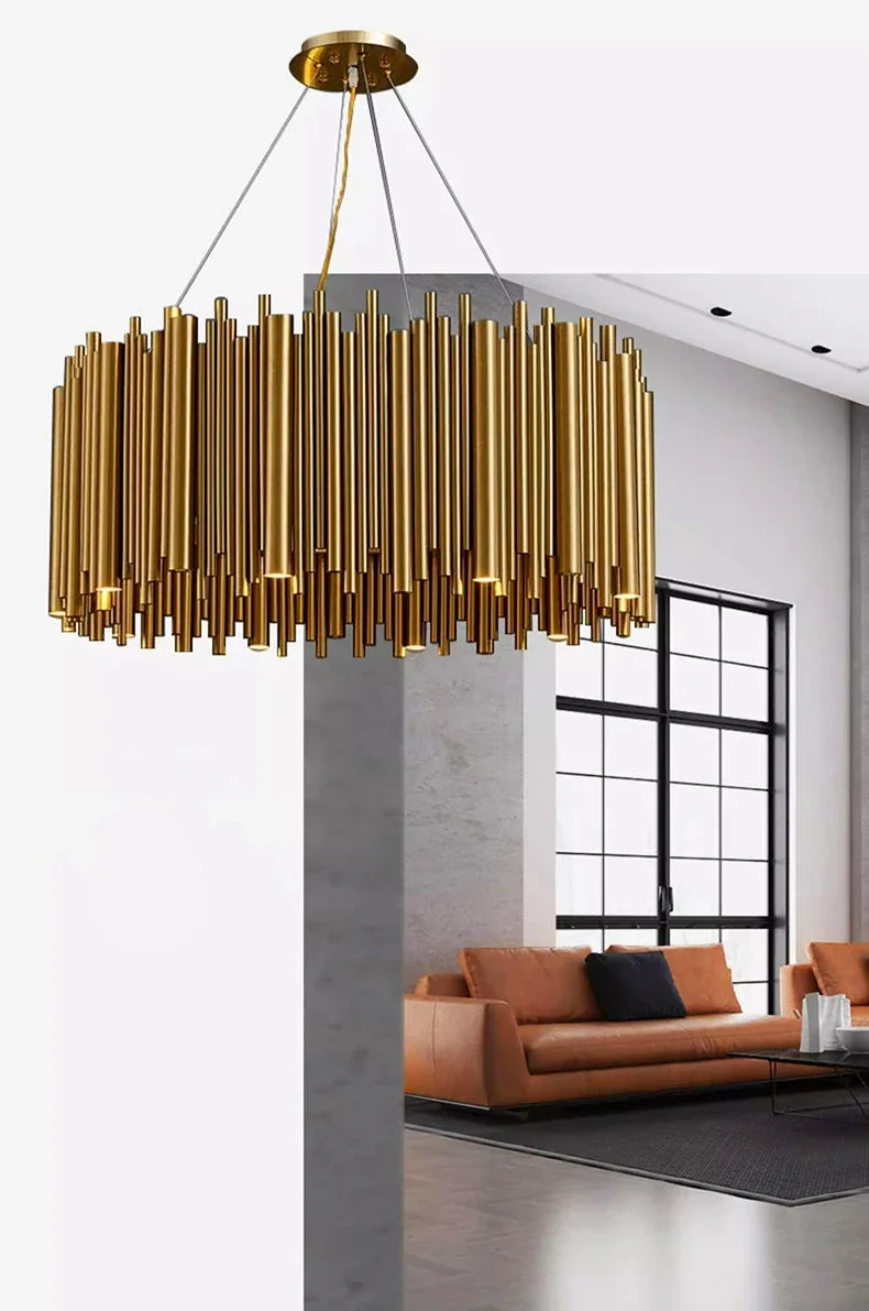 Modern Simple Gold Pendant LED Chandelier