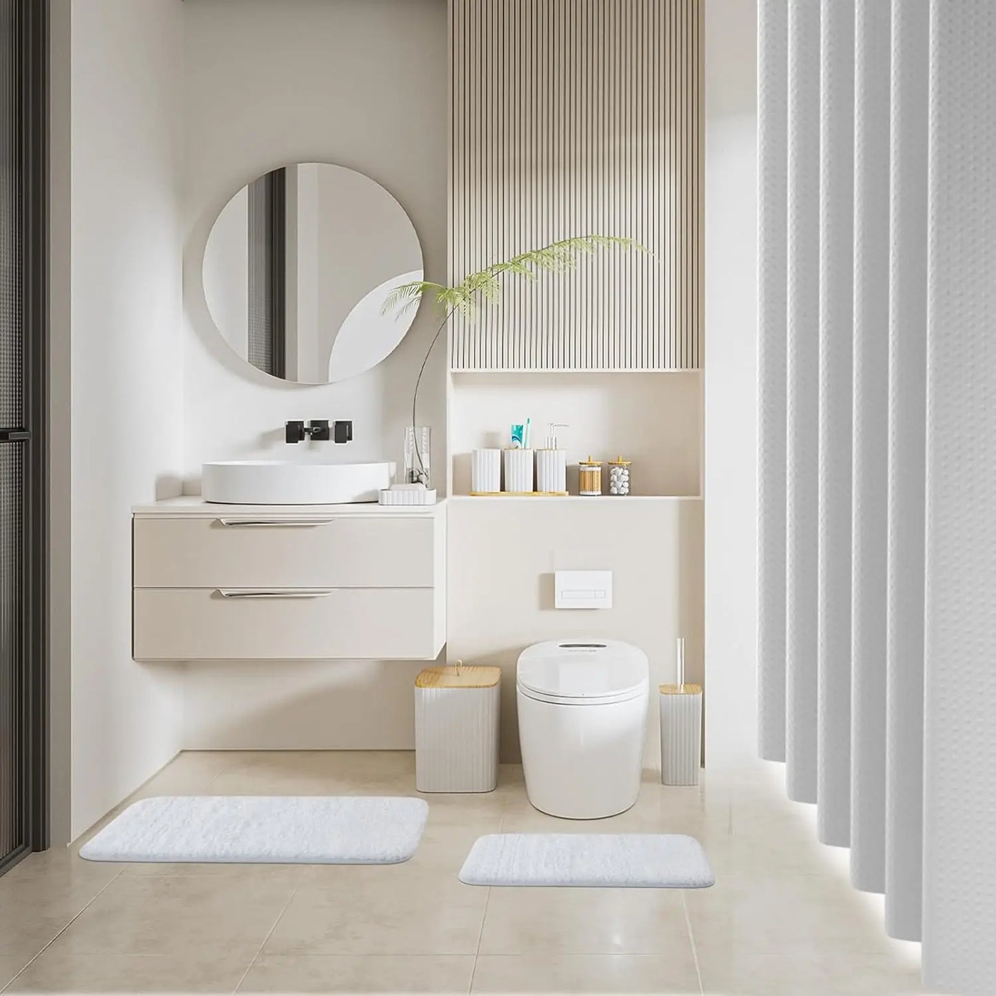 Elegant White 24-Piece Bathroom Accessory Set
