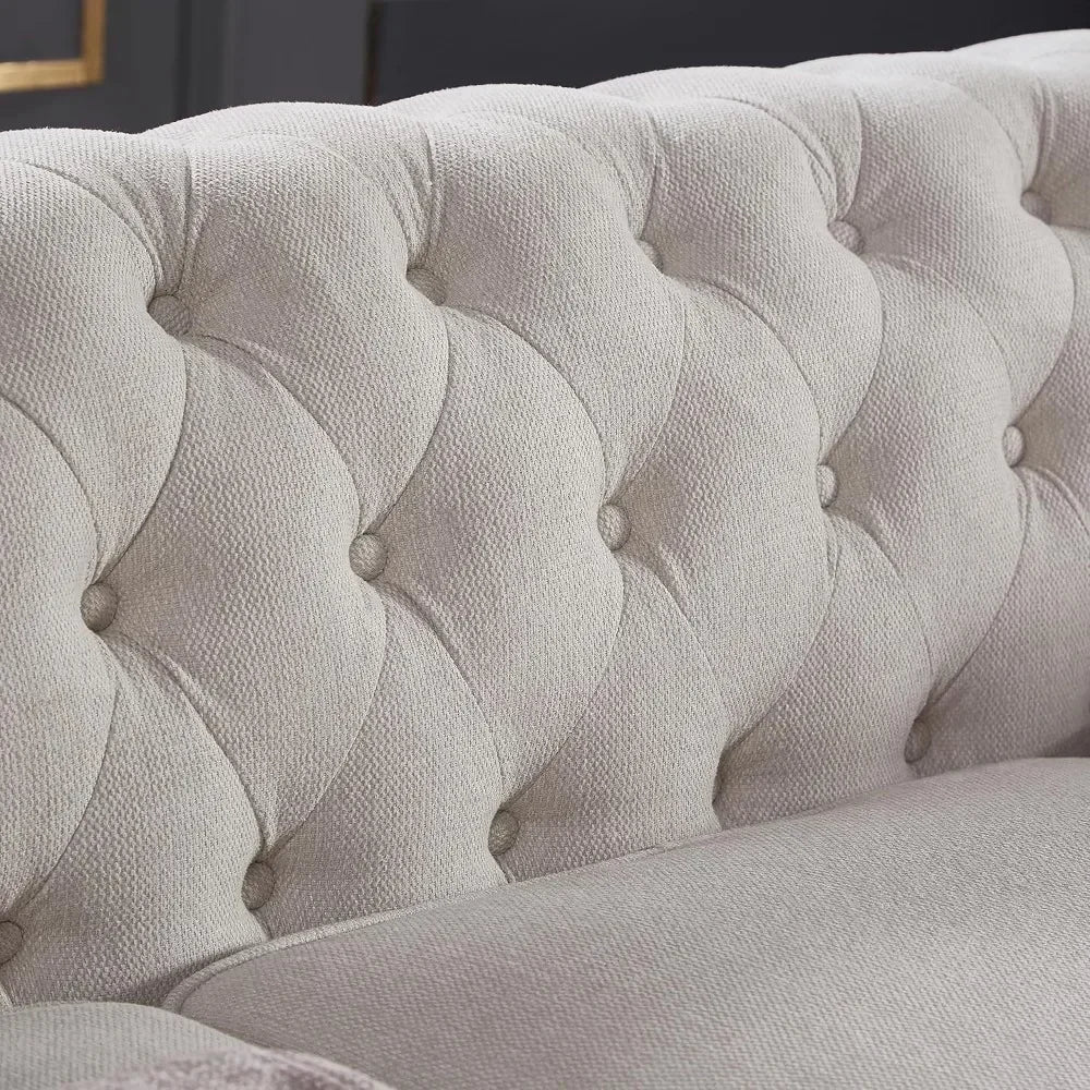 Classic & Luxurious 3-Seater Chesterfield Sofa w/Nailhead Trim