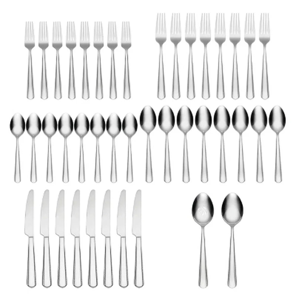 Stainless Steel 42-Piece Flatware Set w/a Mirror Finish