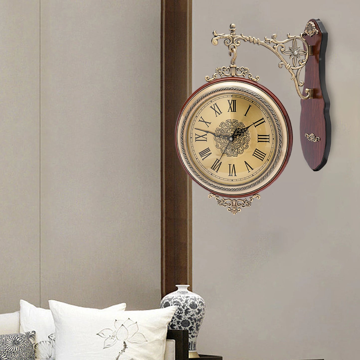 Double Sided Vintage Wall Clock