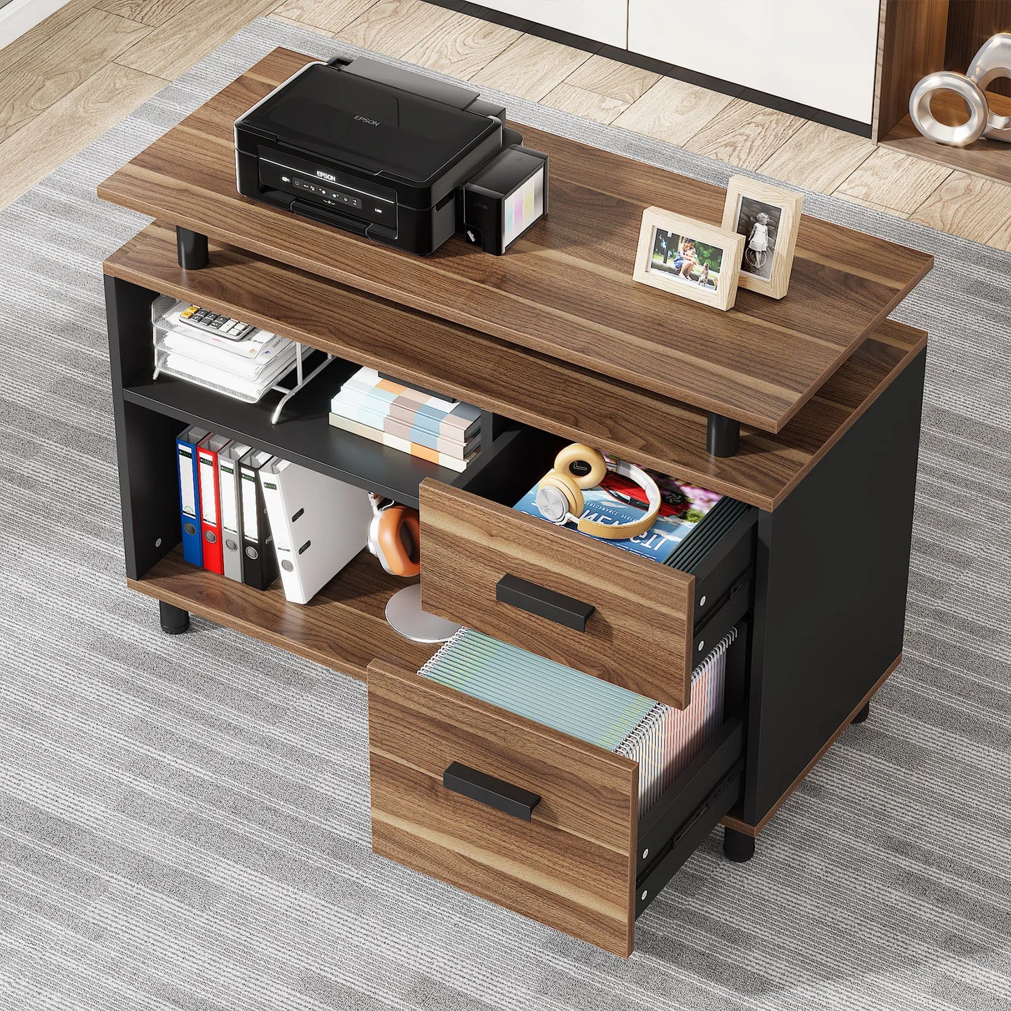 Modern 63" Executive Versatile L-shaped Desk