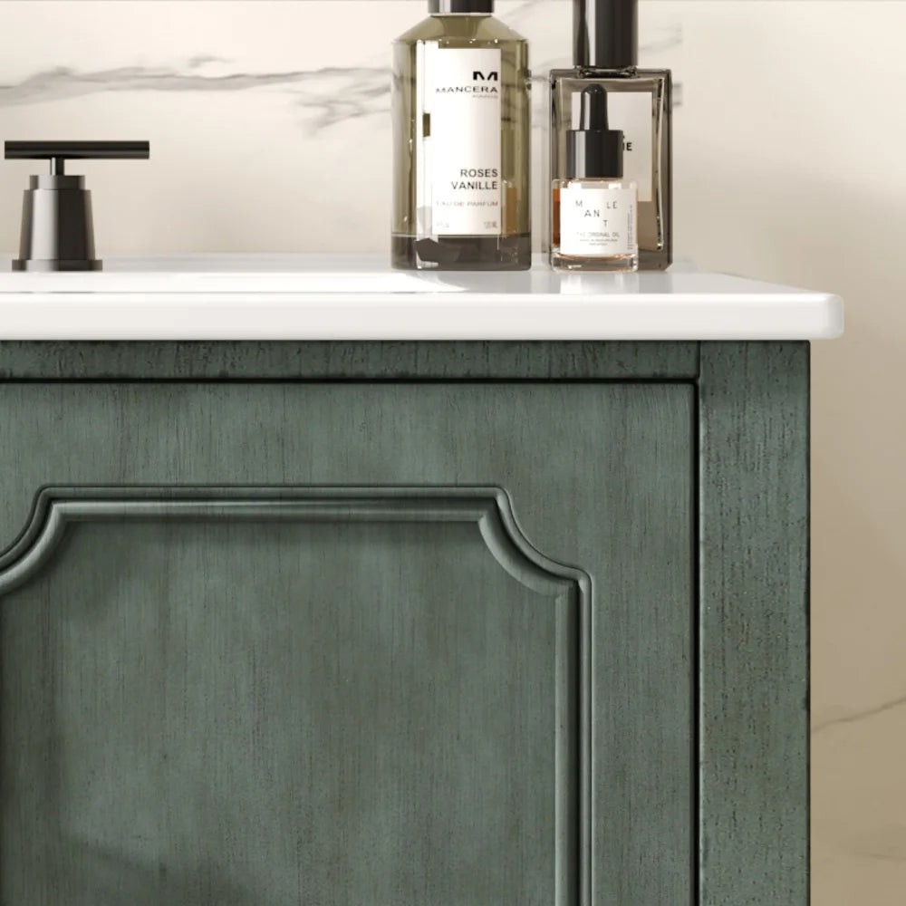 American Retro Style 30" Bathroom Vanity w/Separate Ceramic Sink