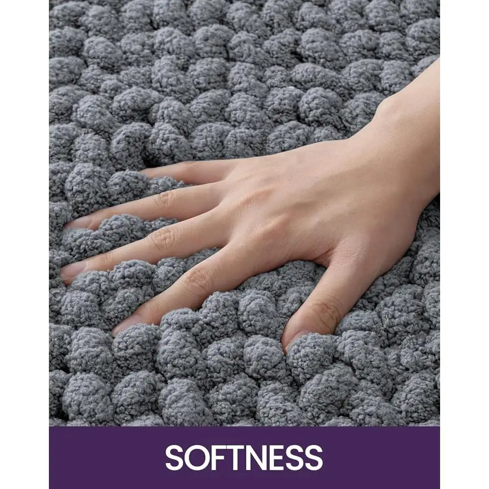 Soft High-Pile Tufted Chenille Bathroom Rug