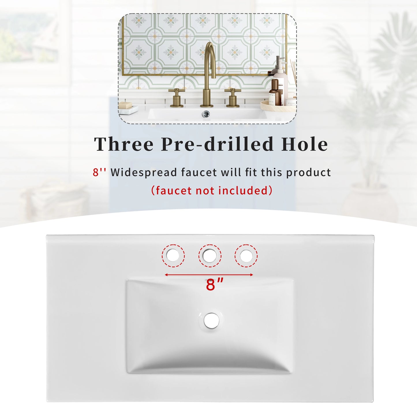 36" Bathroom Vanity with Ceramic Sink