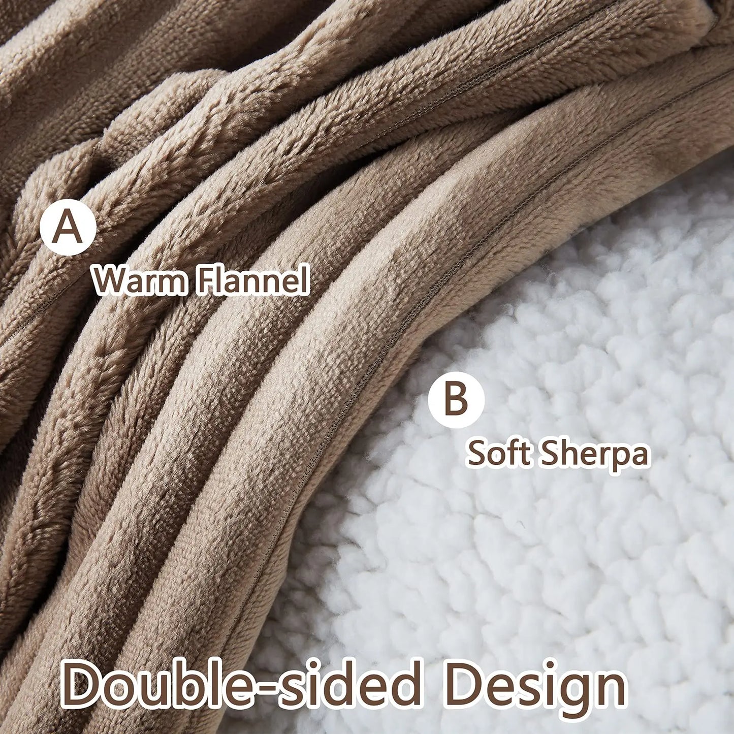 Soft & Cozy Striped Sherpa Flannel Throw Blanket