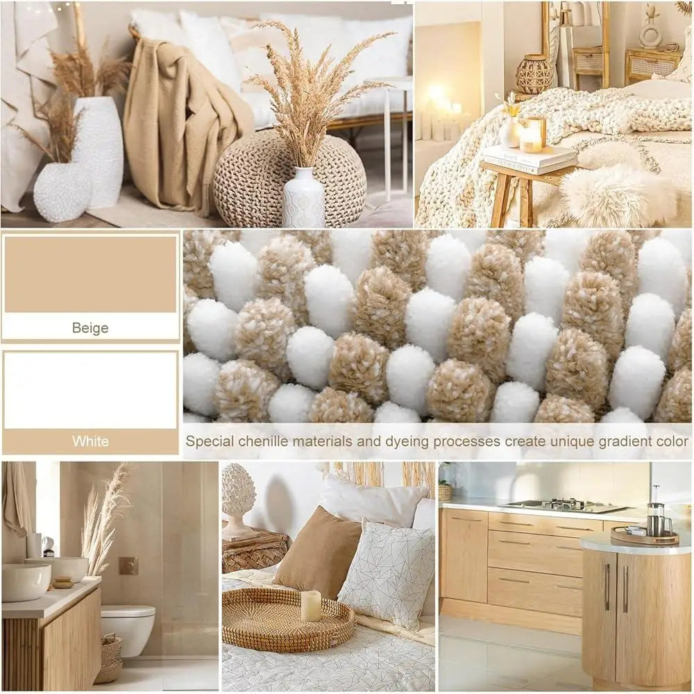 Thick Absorbent Chenille Bath Mats