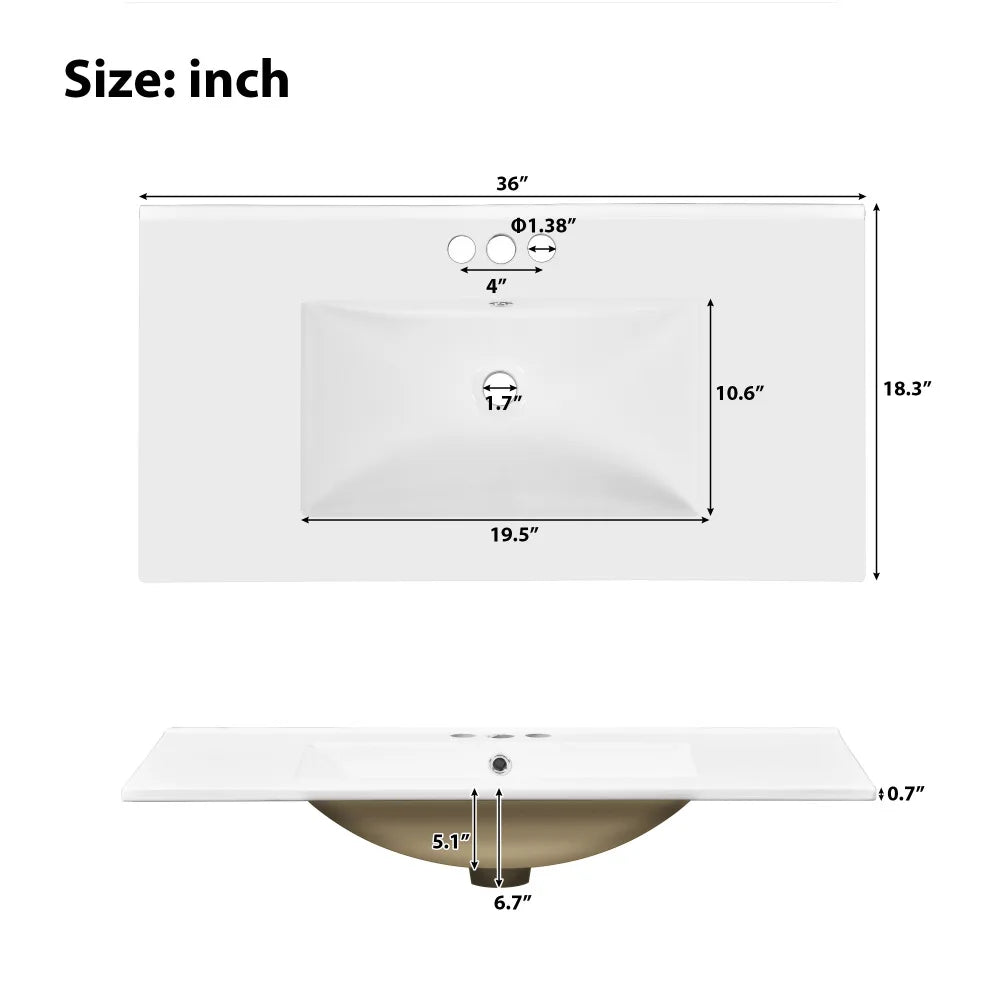 Classic Retro 72" Double Bathroom Vanity w/Double Ceramic Sinks