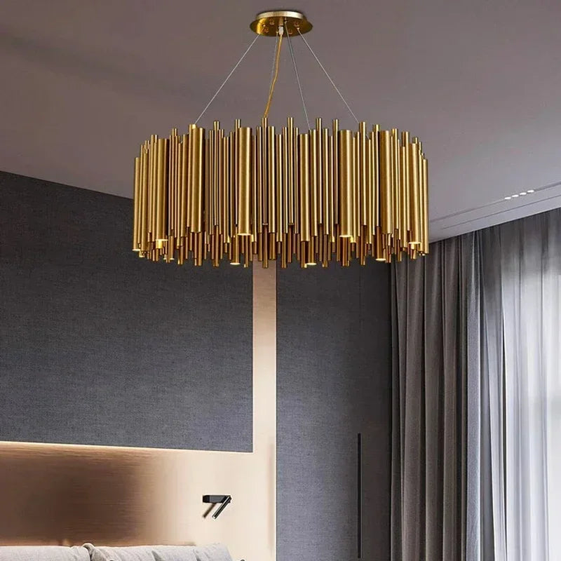Modern Simple Gold Pendant LED Chandelier