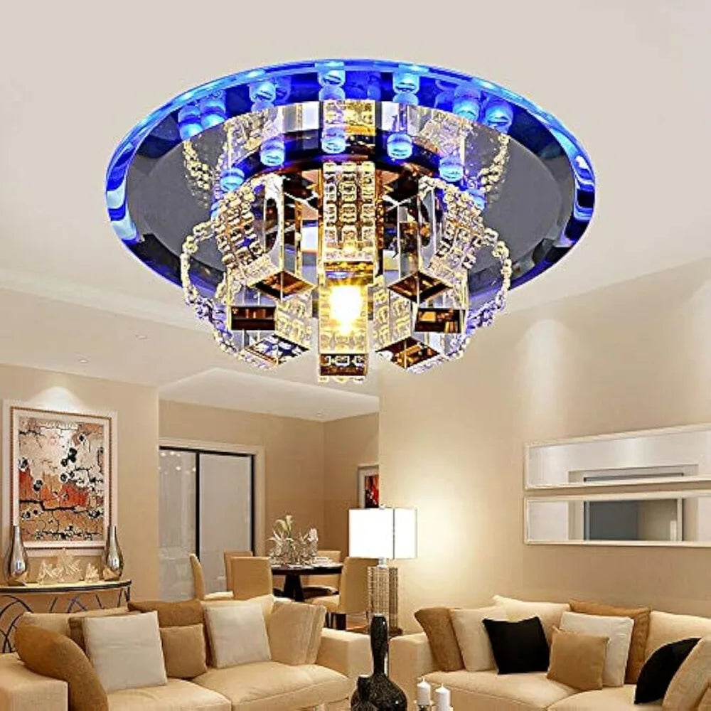 Modern Crystal Flush-Mount LED Ceiling Light