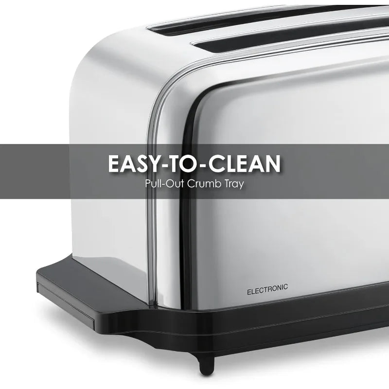 Commercial 4-Slice Extra Long Slot Pop-up Toaster Light Duty Pop-Up Toaster, 120V, 5-15 Phase Plug