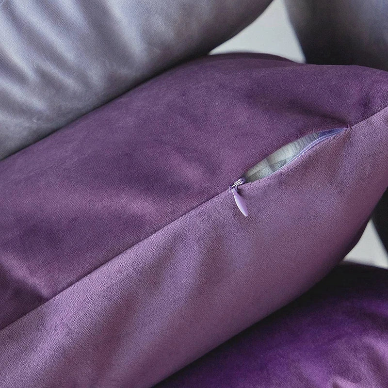 2-Piece Decorative Solid Soft Velvet Throw Pillow Covers(no insert)
