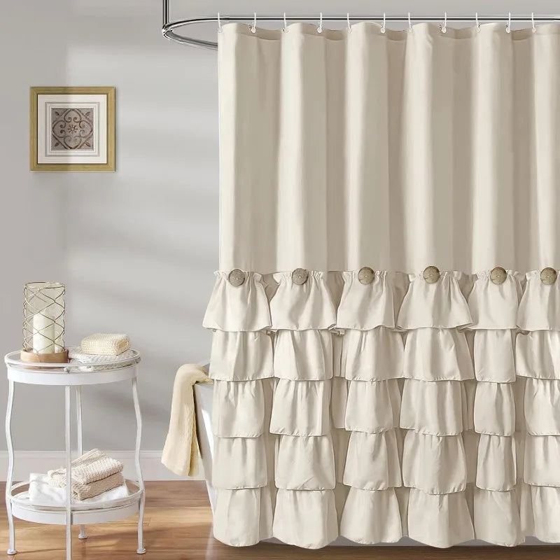 Farmhouse 72"x72" Fabric Shower Curtain Set