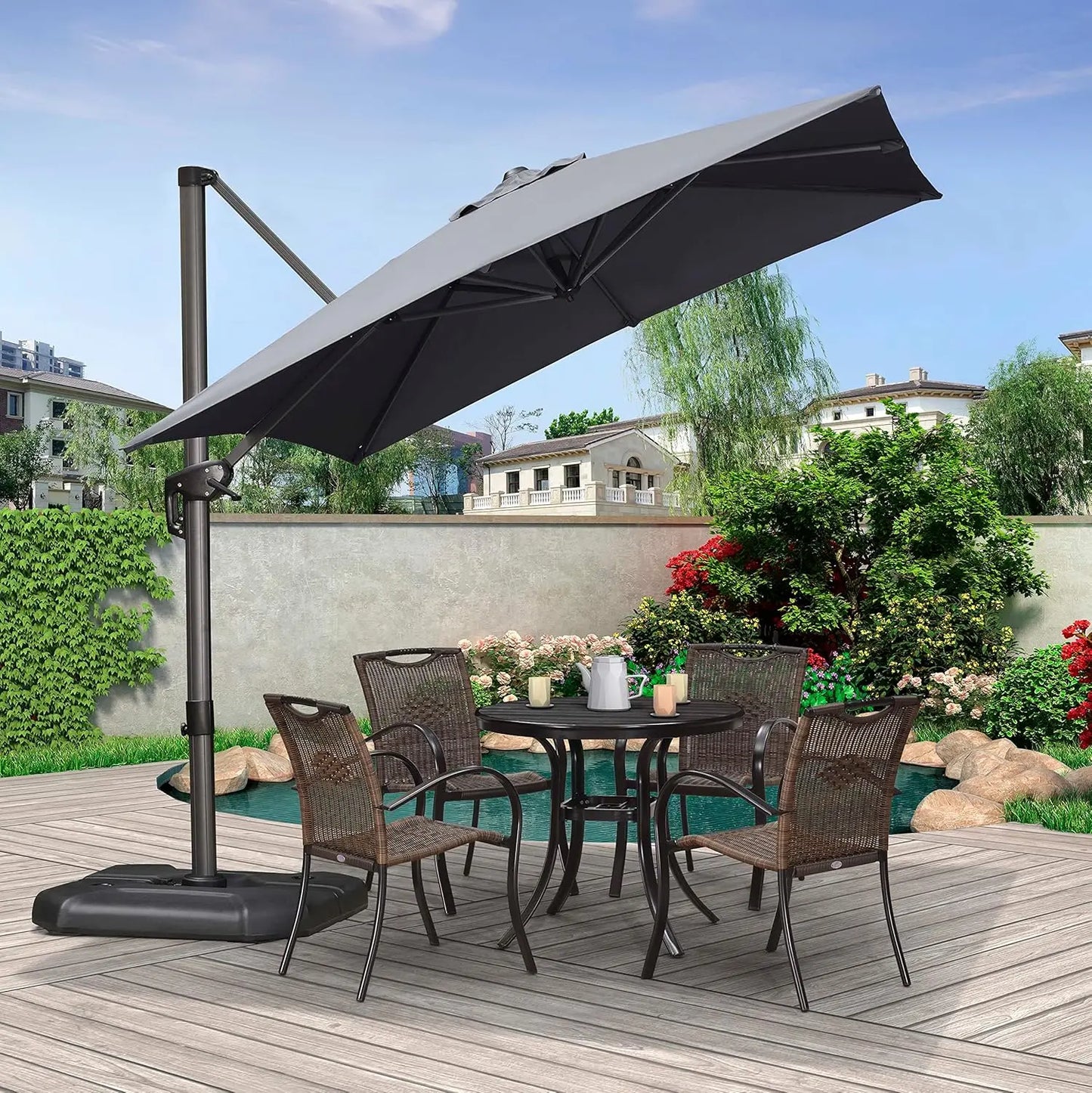 Outdoor All Aluminum Square Cantilever Umbrella
