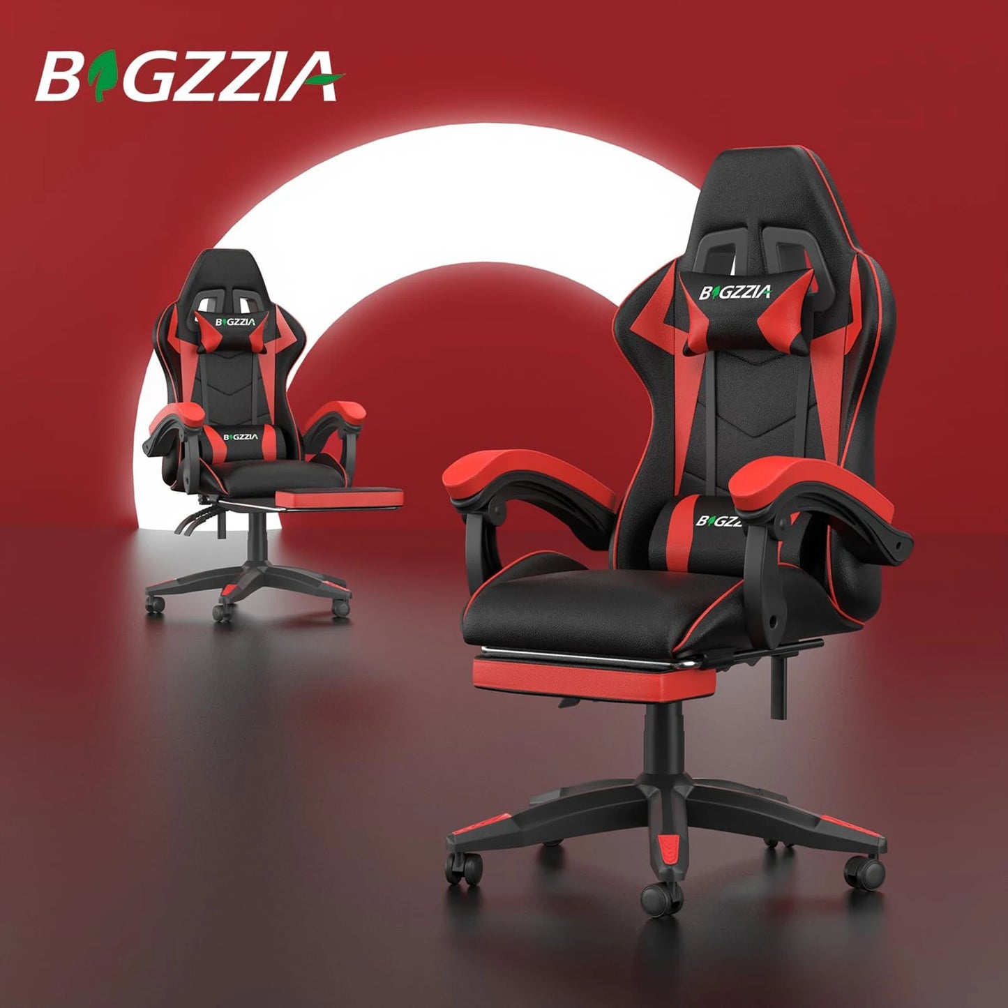 Ergonomic Design Tall Gaming Chair w/Footrest