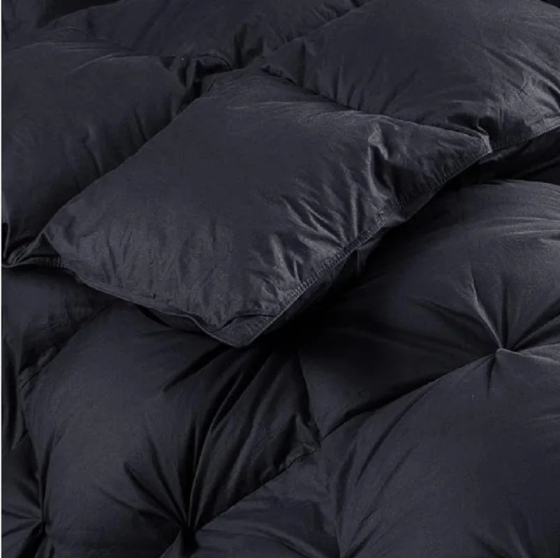 Luxurious All-season Premium Down Feather King Black Bedding Set