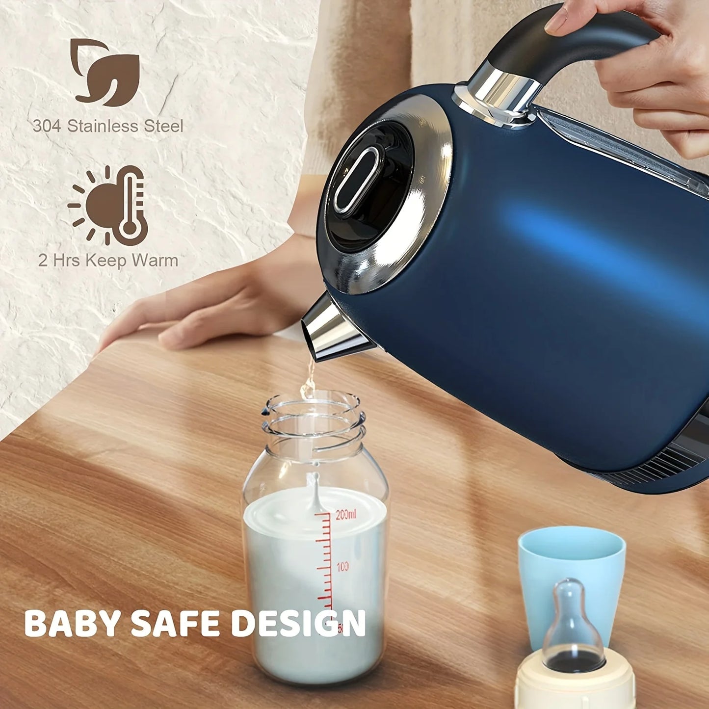 1.8QT Blue Electric Tea Kettle