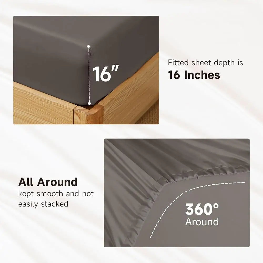 Queen Size Mulberry Silk Sheet Set in Charcoal